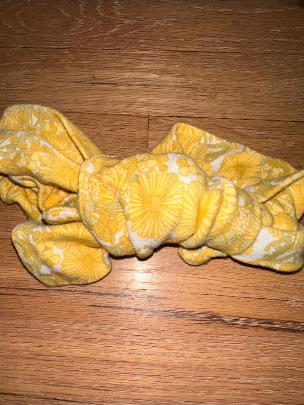 Kate Quinn Yellow Floral Headband with Knot ORGANIC COTTON